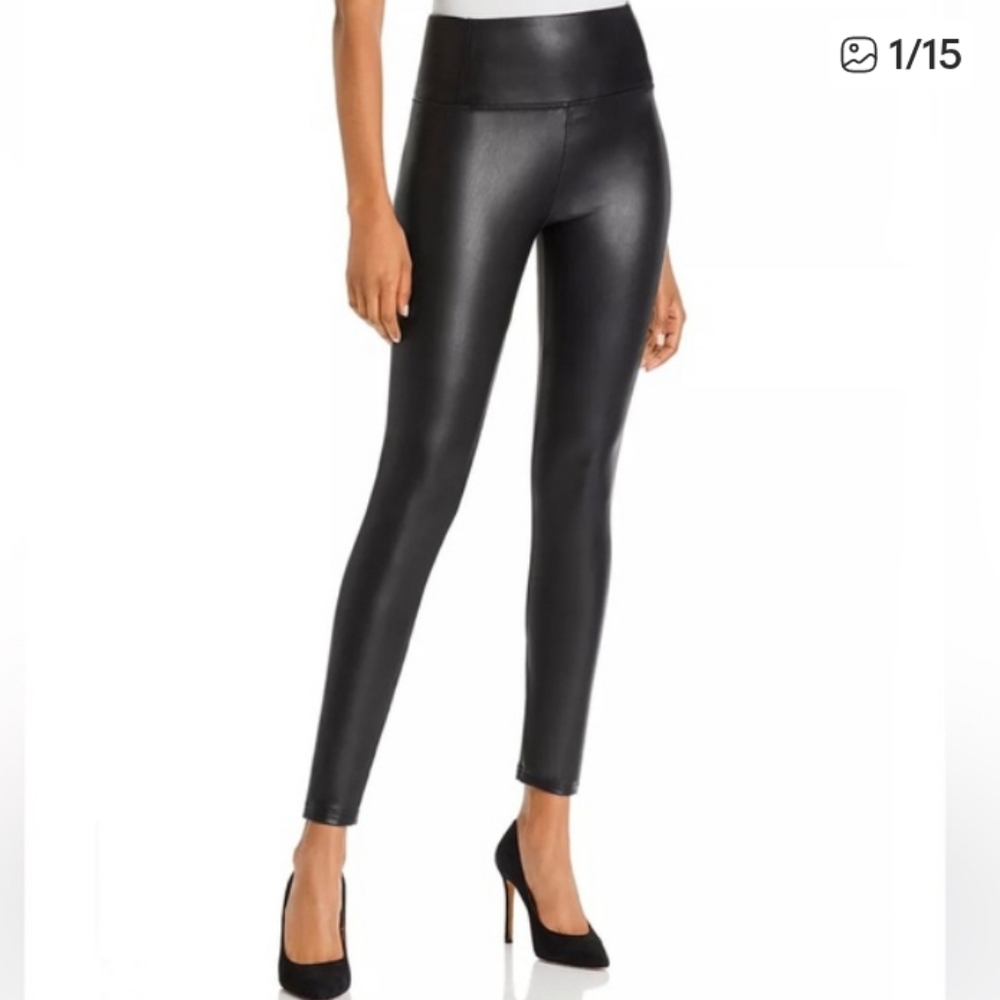 bagatelle Black Faux Leather High-Rise Leggings